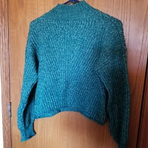 Green crop top sweater